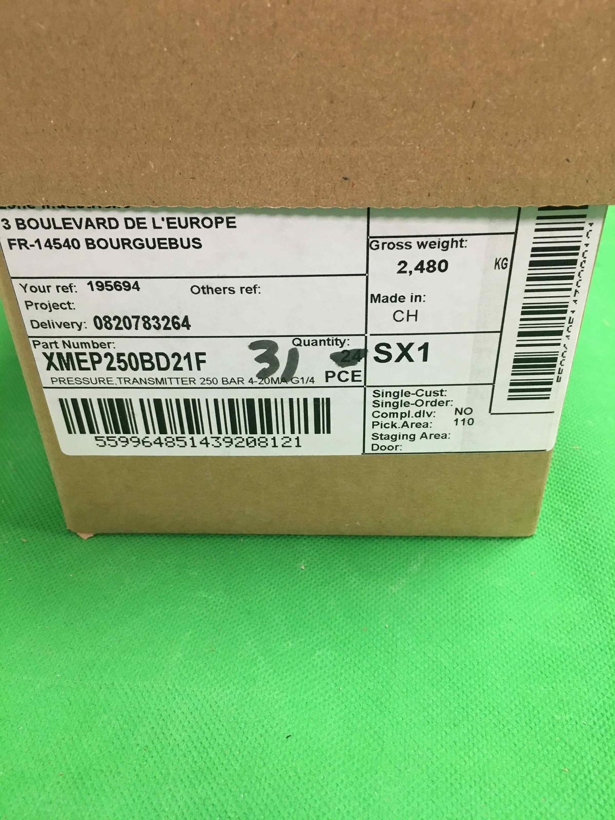 Electronic pressure sensors, Pressure sensors XM, transmitter, XMEP, 250 bar, G1/4 A male, 4...20 mA, M12, set of 1