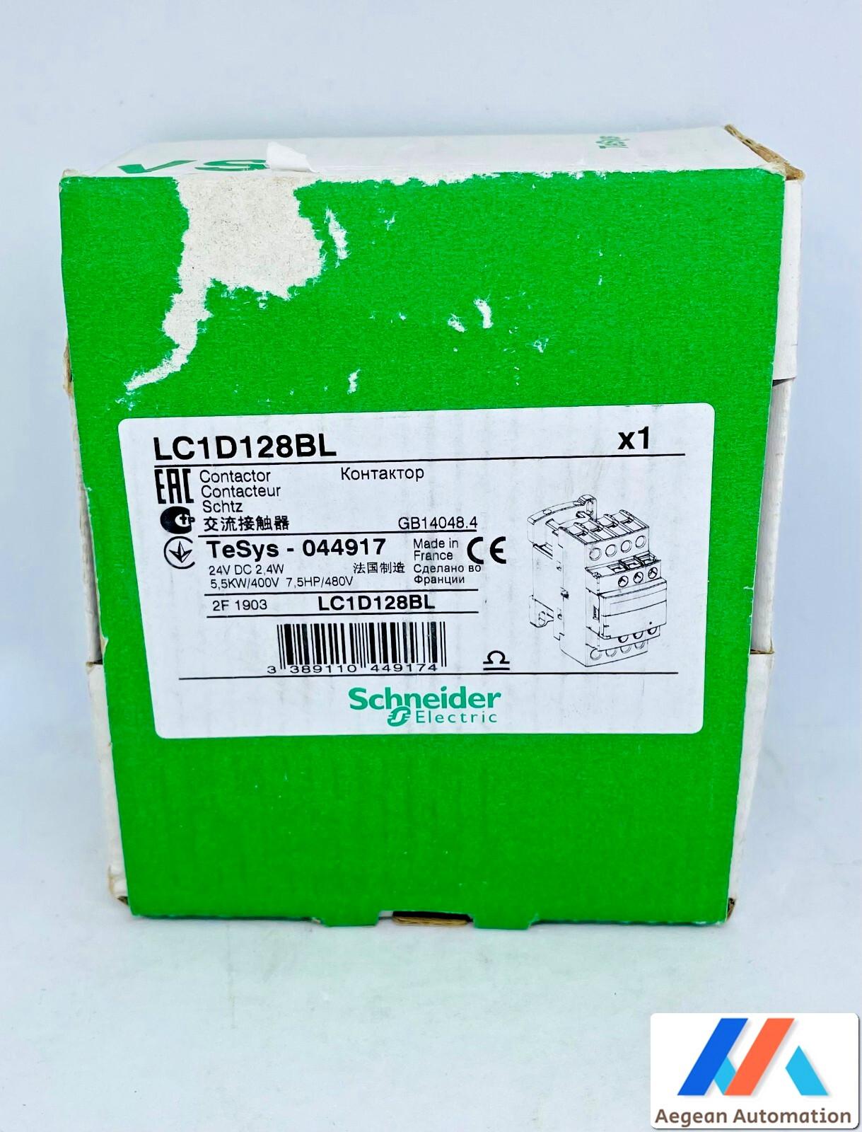IEC contactor, TeSys Deca, nonreversing, 25A resistive, 4 pole, 2 NO and 2 NC, low consumption 24VDC coil, open style