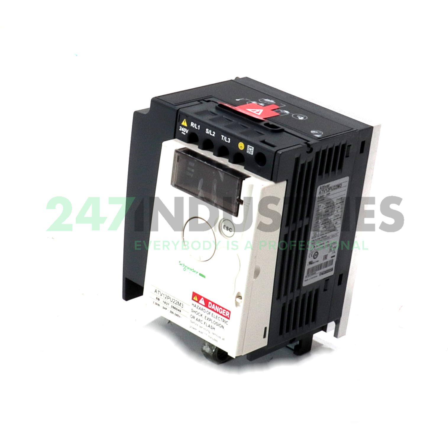 variable speed drive, Altivar 12, 2.2kW, 3hp, 200 to 240V, 3 phases, on base plate