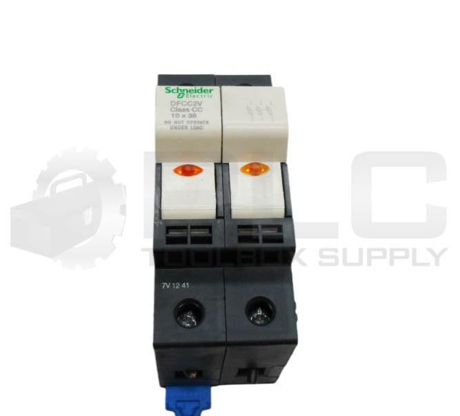 Fuse carrier, TeSys DF, 2P, 30A, 600VAC, fuse class CC, blown fuse indicator