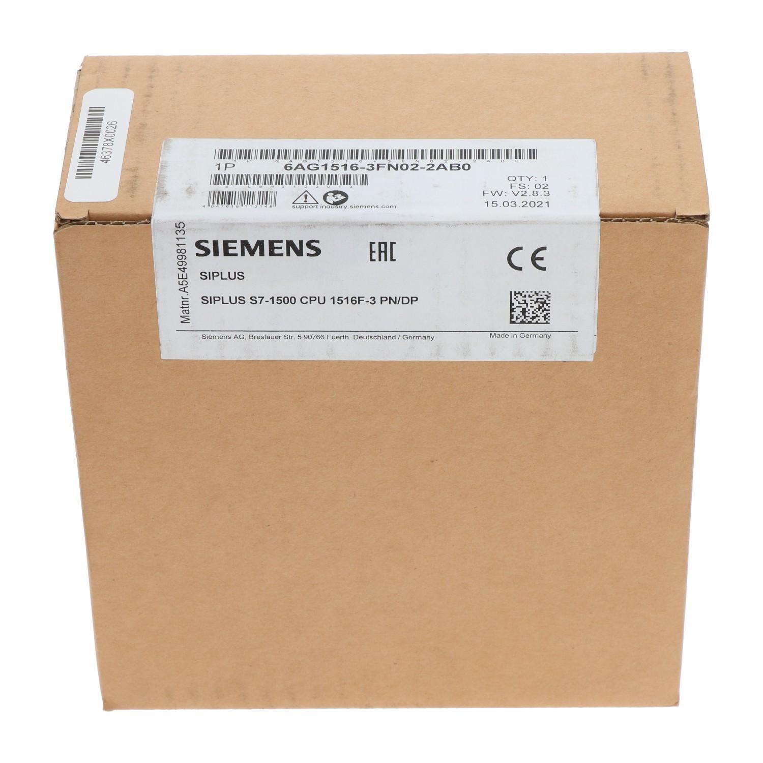 SIPLUS S7-1500 CPU 1516F-3 PN/DP