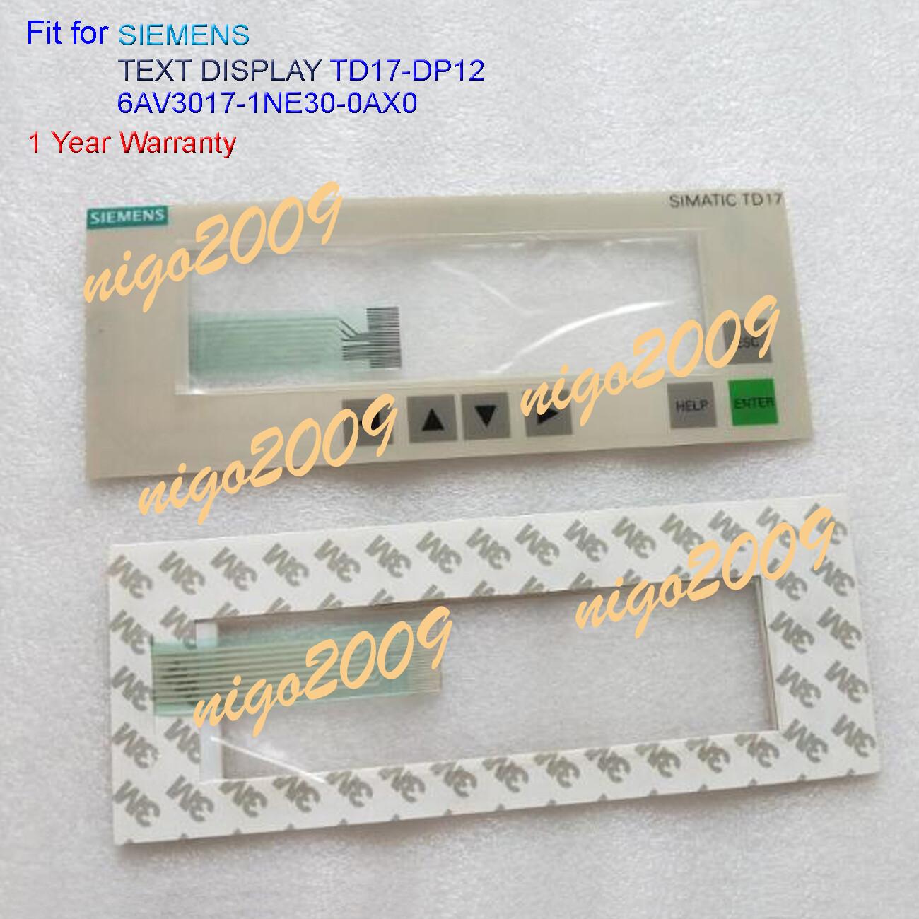 Fit TEXT DISPLAY TD17-DP12 6AV3017-1NE30-0AX0 Membrane Keypad