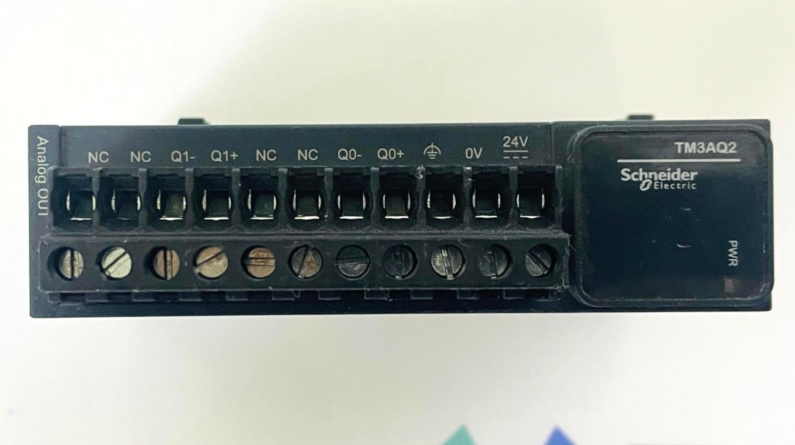 analog output module, Modicon TM3, 2 outputs, screw, 24V DC