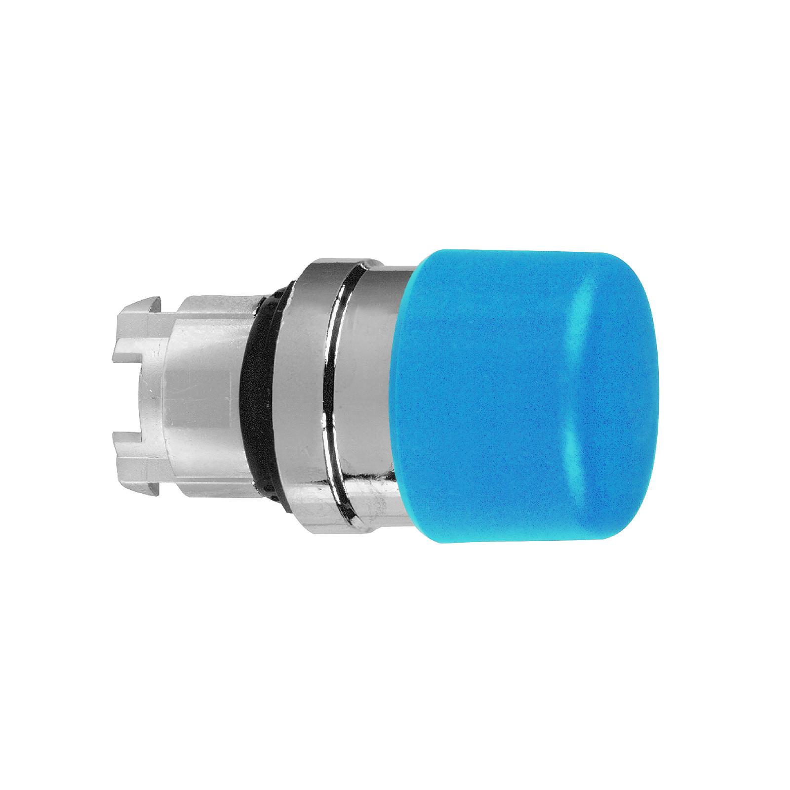 Head for non illuminated push button, Harmony XB4, blue mushroom 30mm, 22mm, spring return, unmarked