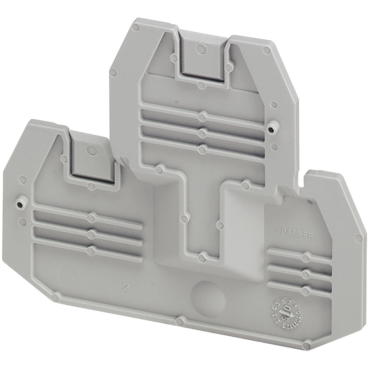 Cover plate, Linergy TR, 2 level, 2.2mm width, 4 points, for screw terminals NSYTRV24D, grey, Set of 50