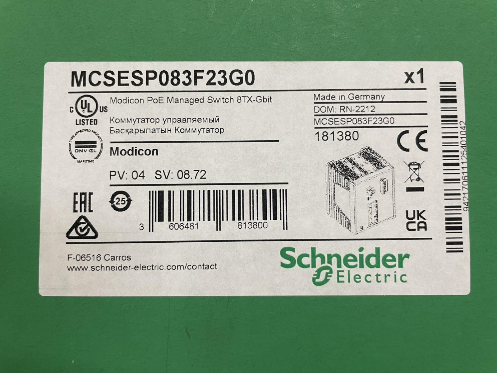 network switch, Modicon Networking, PoE power over Ethernet, managed, 8Gigabit ports for copper