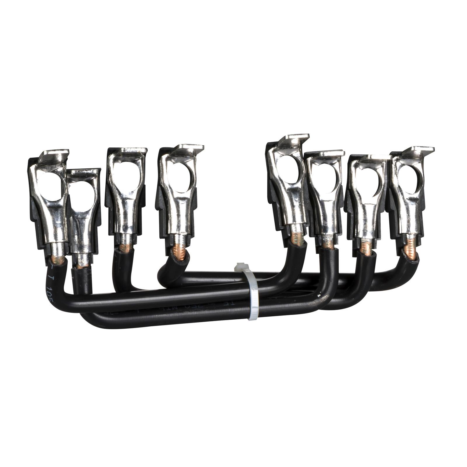 Set of power connections, parallel bars, for 4P changeover contactors assembly, LC1D80004