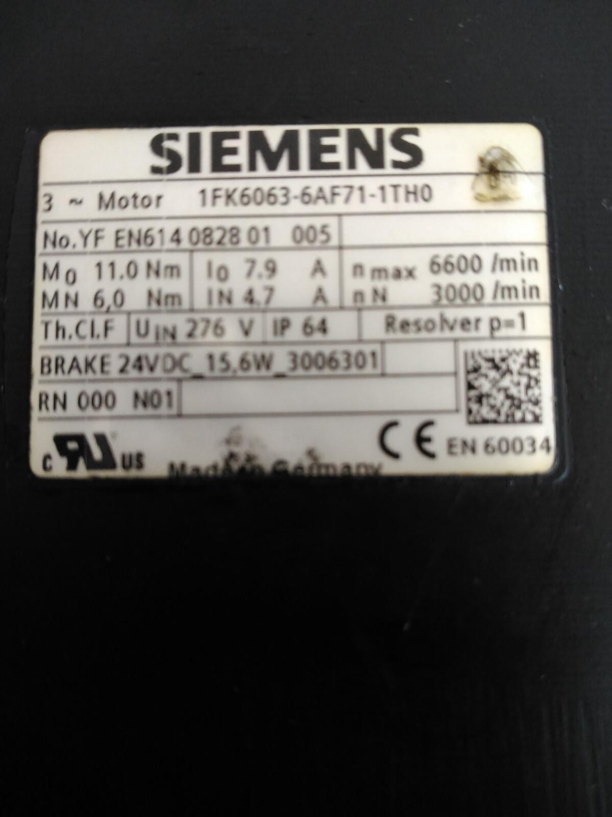 1FK6063-6AF71-1TH0 SERVOMOTEUR Frein) 24mm/110mm/130mm