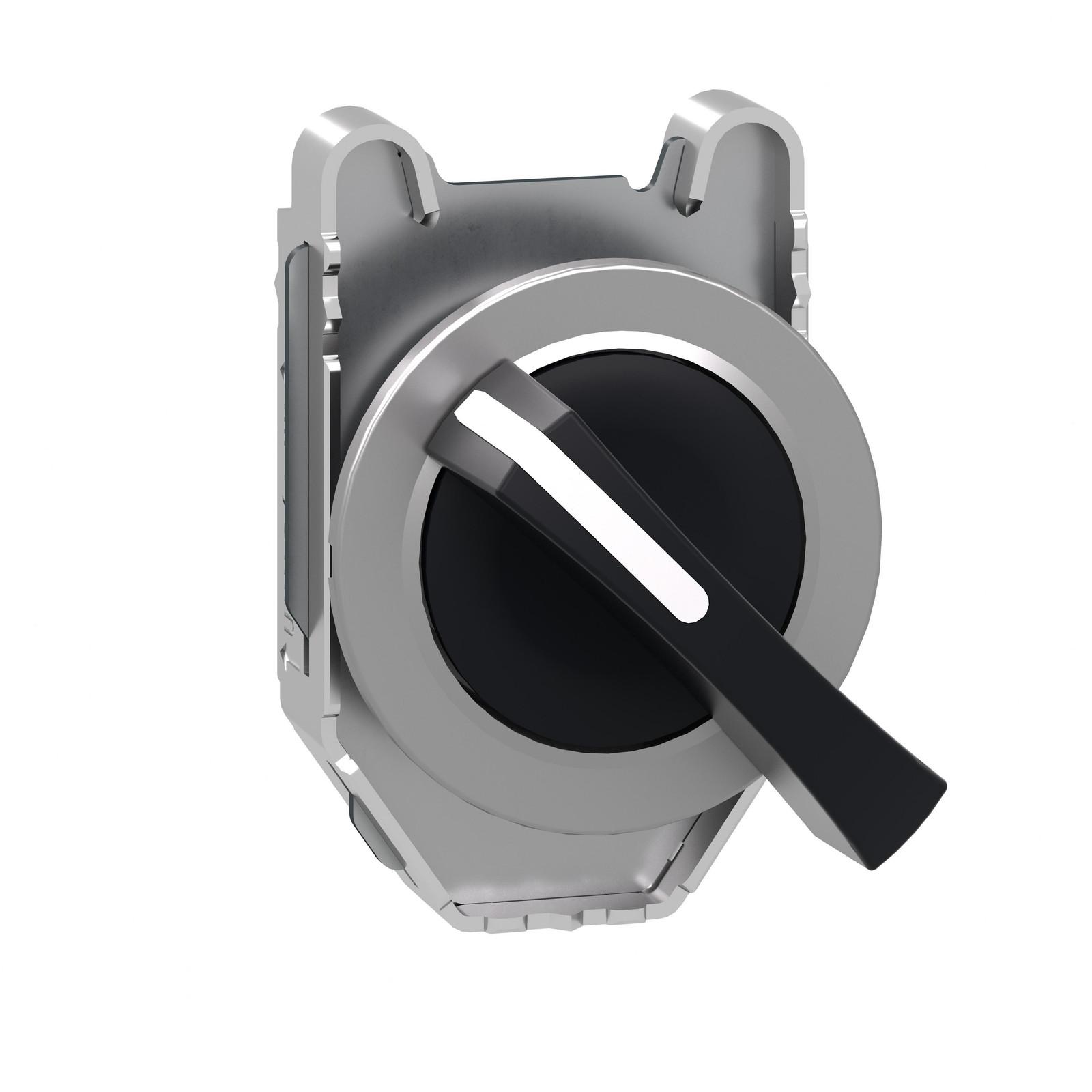 Head for selector switch, Harmony XB4, flush mounted black long handle 2 pos return right to left