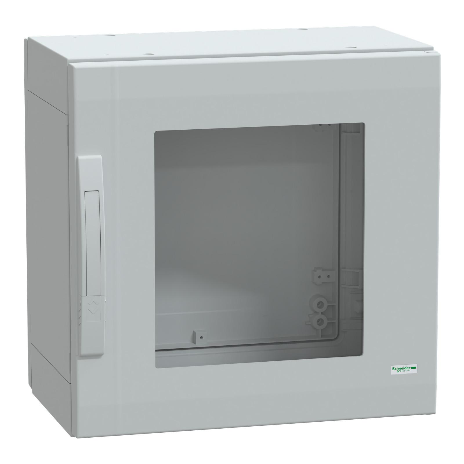 Floor standing polyester enclosure, Thalassa PLA, glazed door, completely sealed, 500x500x320mm, IP65, IK08