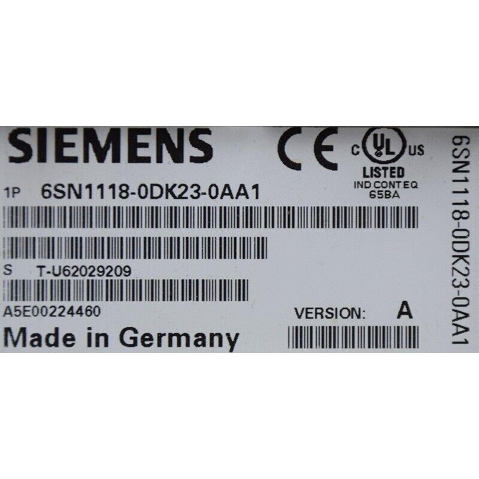 6SN1118-0DK23-0AA1 SIMODRIVE 611 DIGITAL CONTROL 6SN1 118-0DK23-0AA1