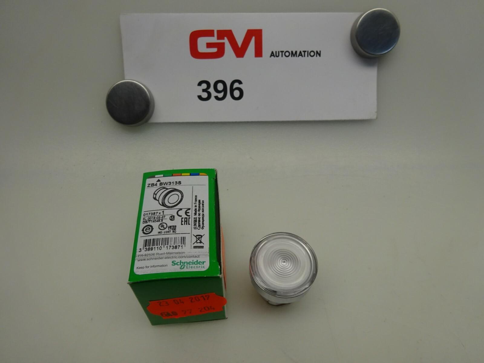 Head for illuminated push button, Harmony XB4, metal, white flush, 22mm, universal LED, spring return, grooved lens