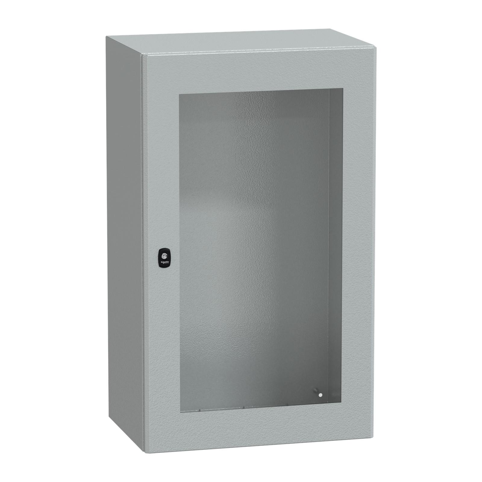 Wall mounted steel enclosure, Spacial S3D, transparent door, without mounting plate, 1000x600x400mm, IP66, IK08