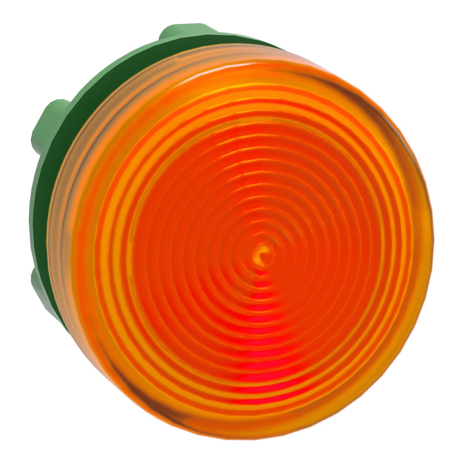 Head for pilot light, Harmony XB5, orange, 22mm, with grooved lens, universal LED