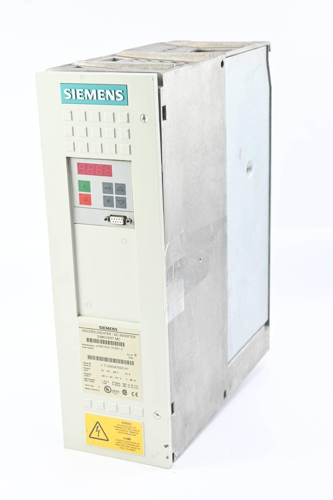Simovert MC Inverter 6SE7021-3TB51-Z 6SE7 021-3TB51-Z E.