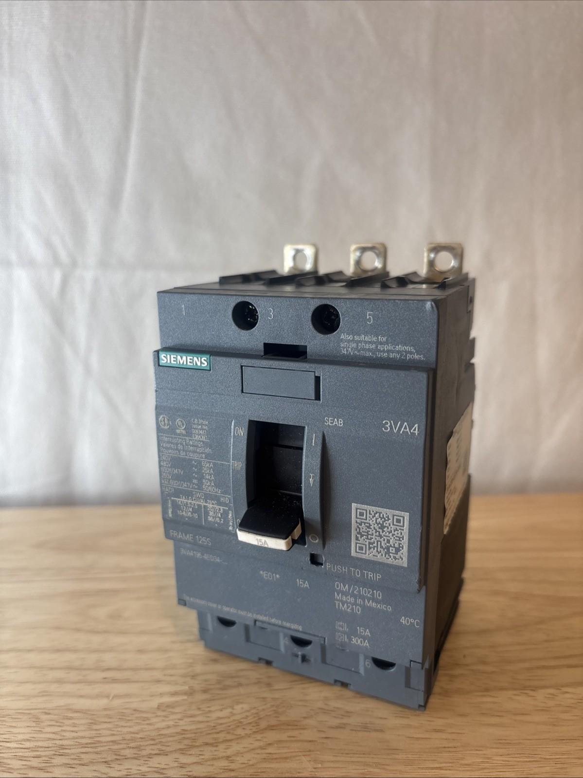 BRKR 3VA41 3P 15A 25KA FTFM LD LUG