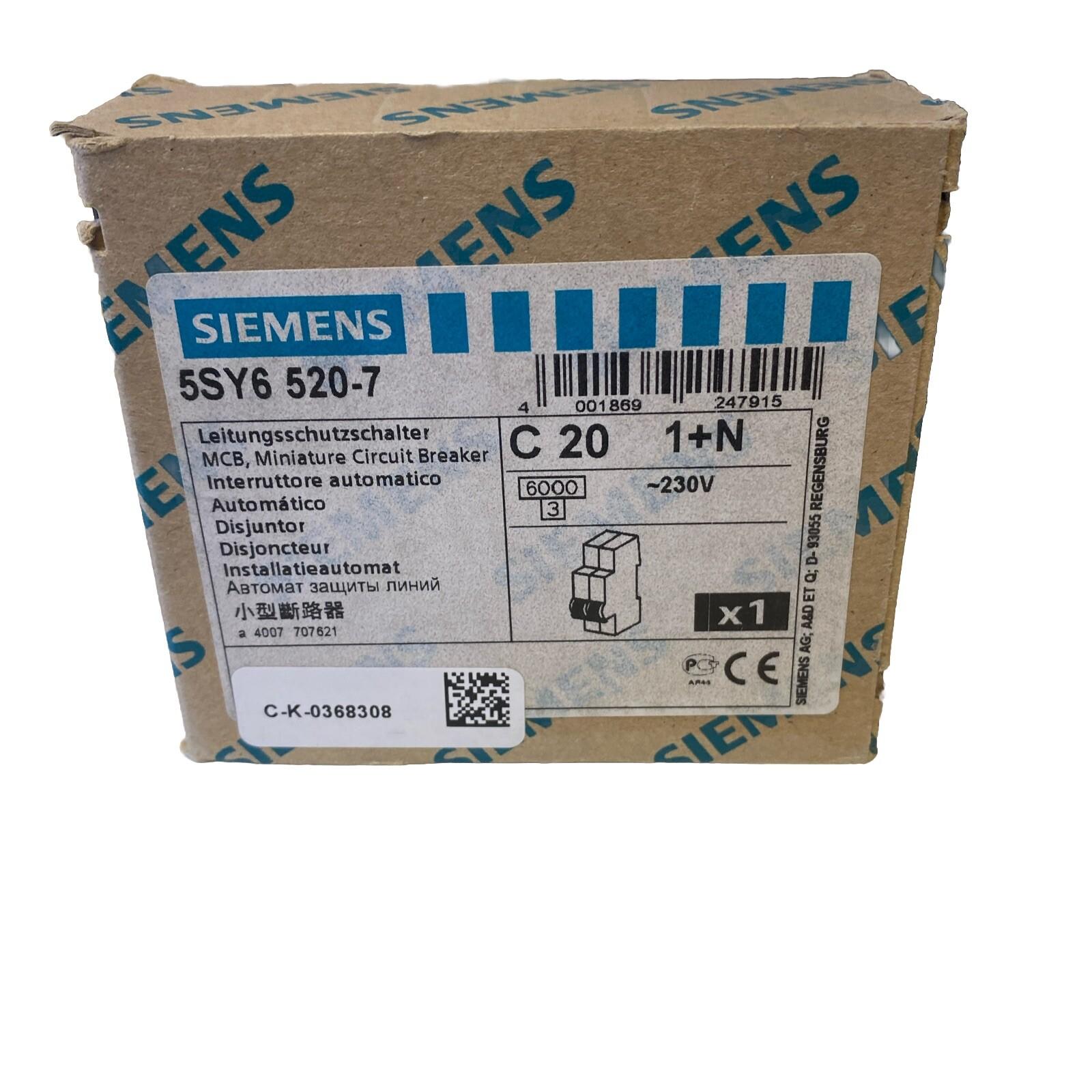 SUP PTOR 5SY6 1P+N 240V 20A 7.5K C-TRIP