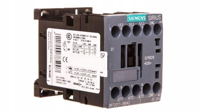 CONTACTOR S00 12A 24VDC 1NC SCRW