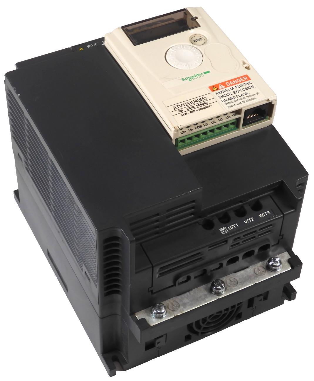 variable speed drive, Altivar 12, 4kW, 5hp, 200 to 240V, 3 phases, with heat sink