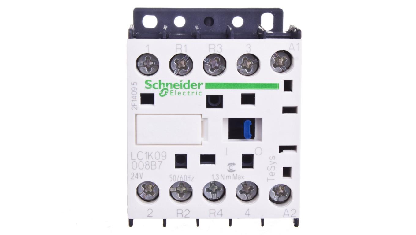 Contactor, TeSys K, 4P, 2 NO + 2 NC, AC-1, lt or eq to 440V 10A, 24VAC coil