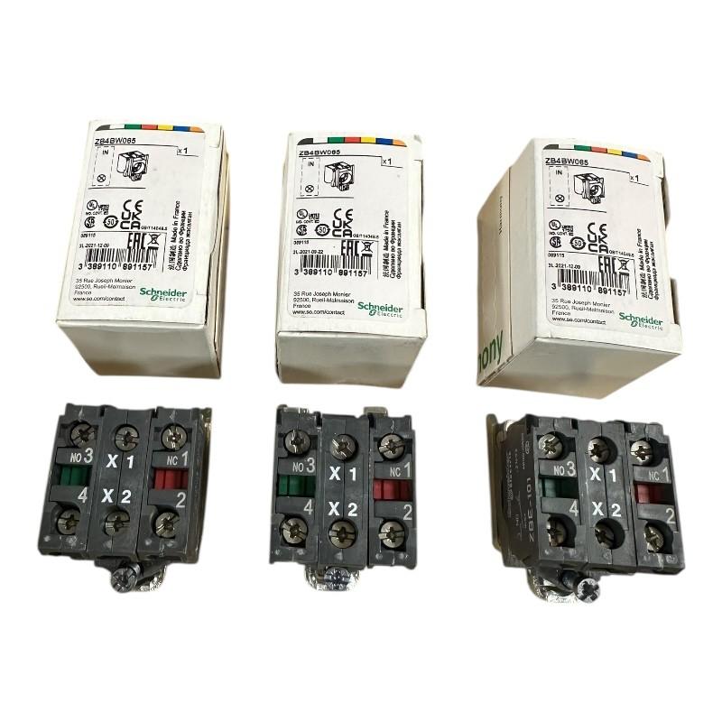 Light block with body fixing collar, Harmony XB4, metal, for BA9s bulb, lt 250V, 1NO+1NC
