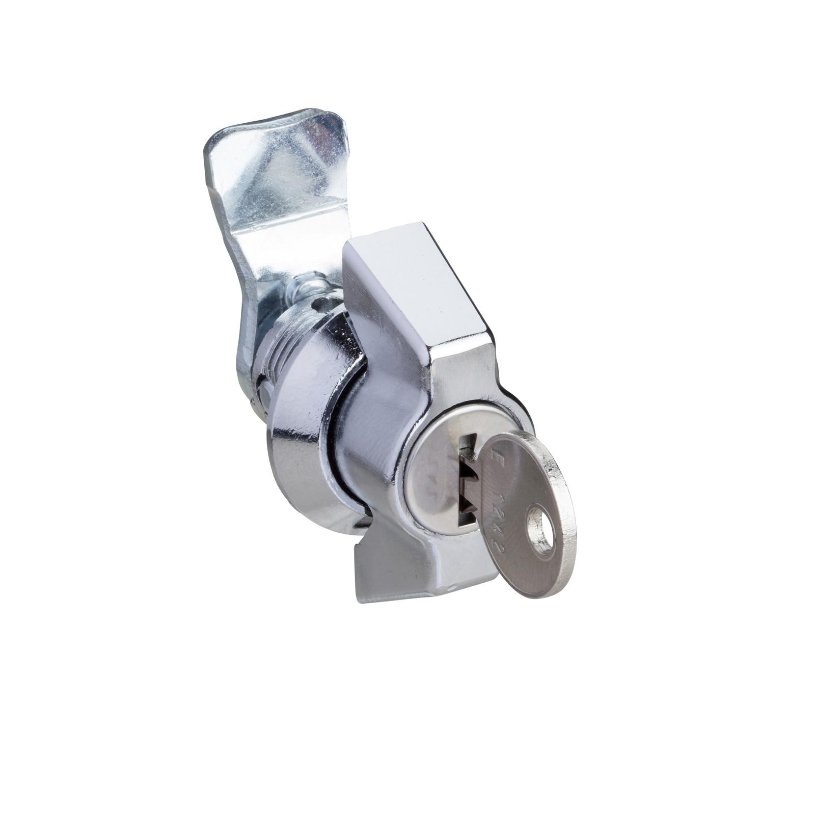 Chrome-plated handle lock 1242 E for Spacial S3X enclosure