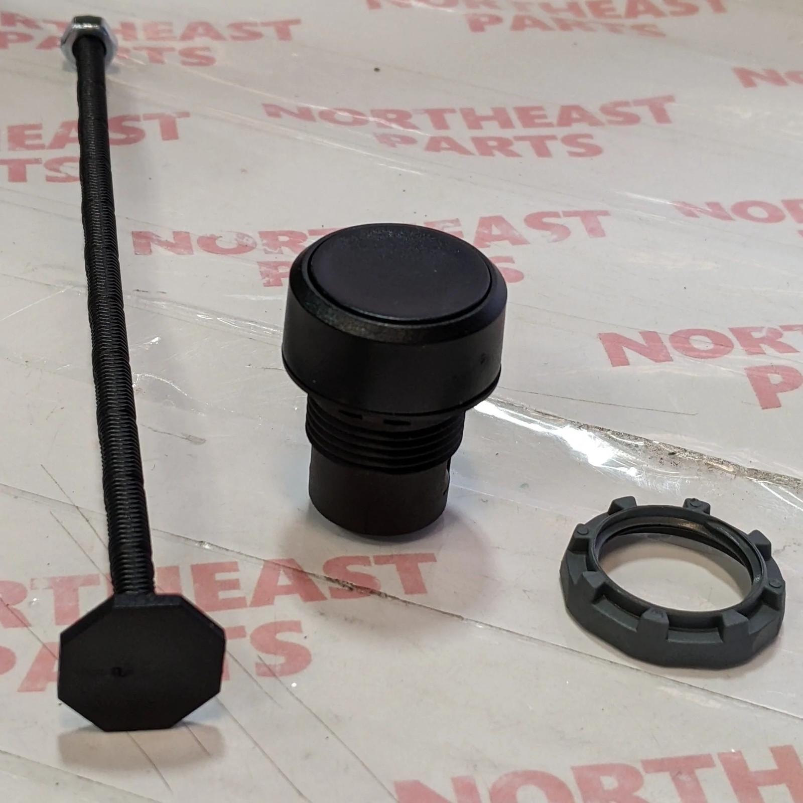 RESET BUTTON,FLUSH,BLK,W/SHAFT