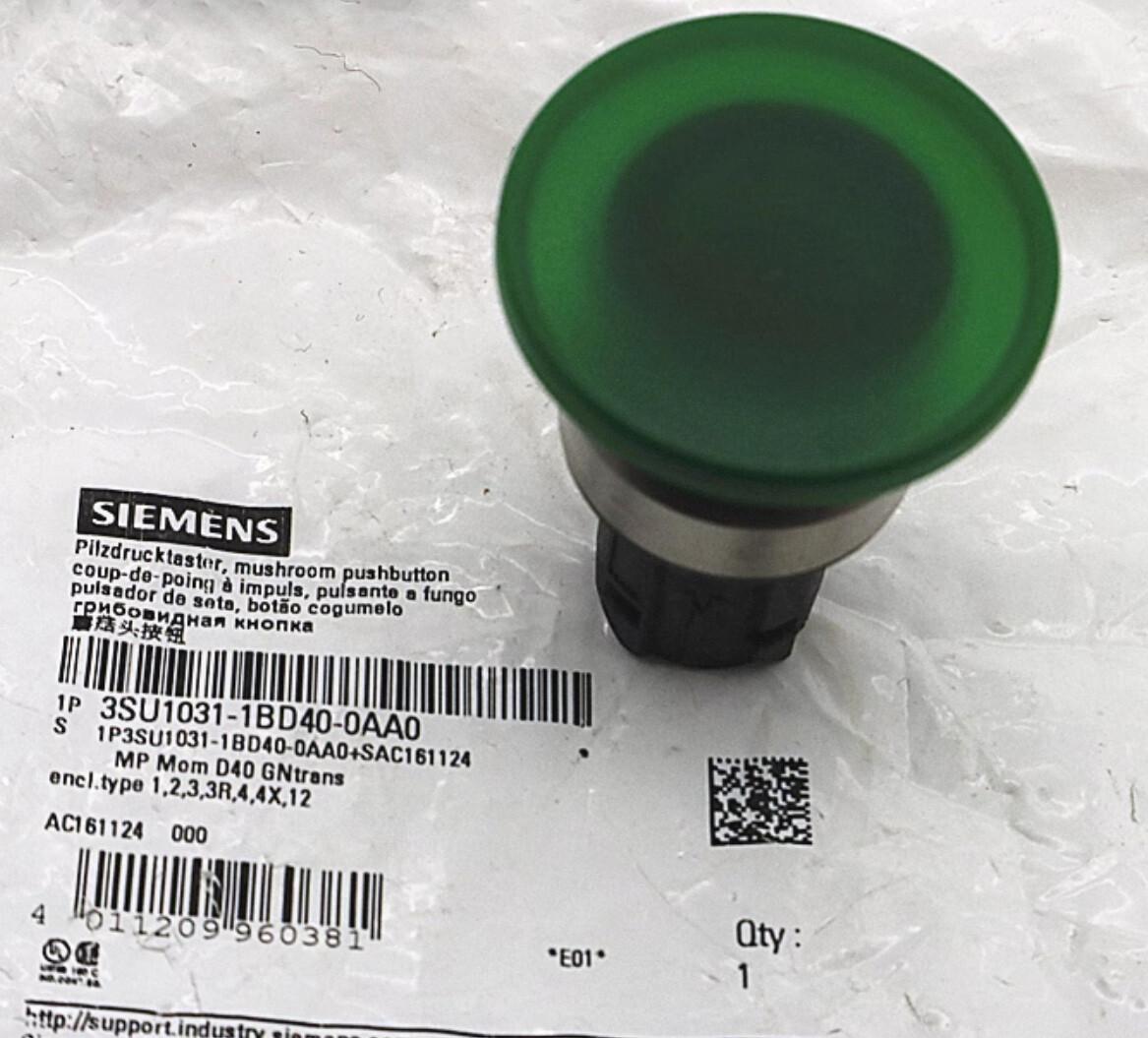 ILLUM PUSHBUTTON, MOM, GRN, MH CAP Ø 40MM