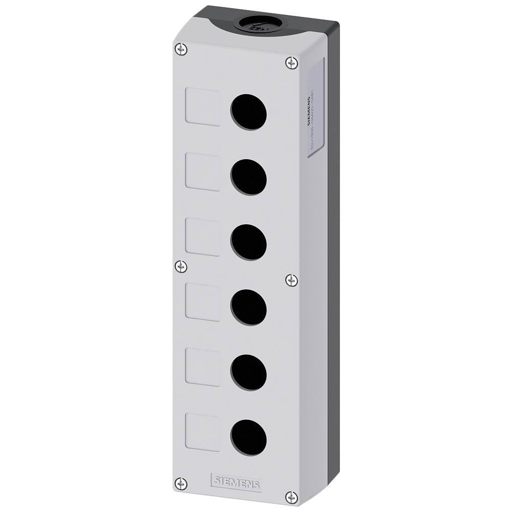 ENC PLASTIC, GREY TOP, 6 HOLE, 22MM, EMPTY