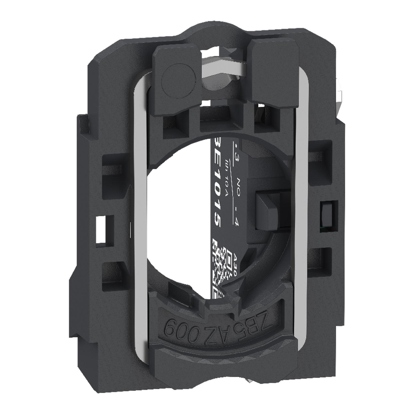 Single contact block with body fixing collar, Harmony XB5, plastic, spring clamp terminal, 1NO