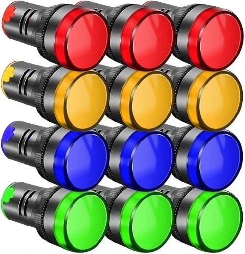 110V AC 22mm LED Pilot Indicator Light Indicator Panel Light Red R/G/B/A