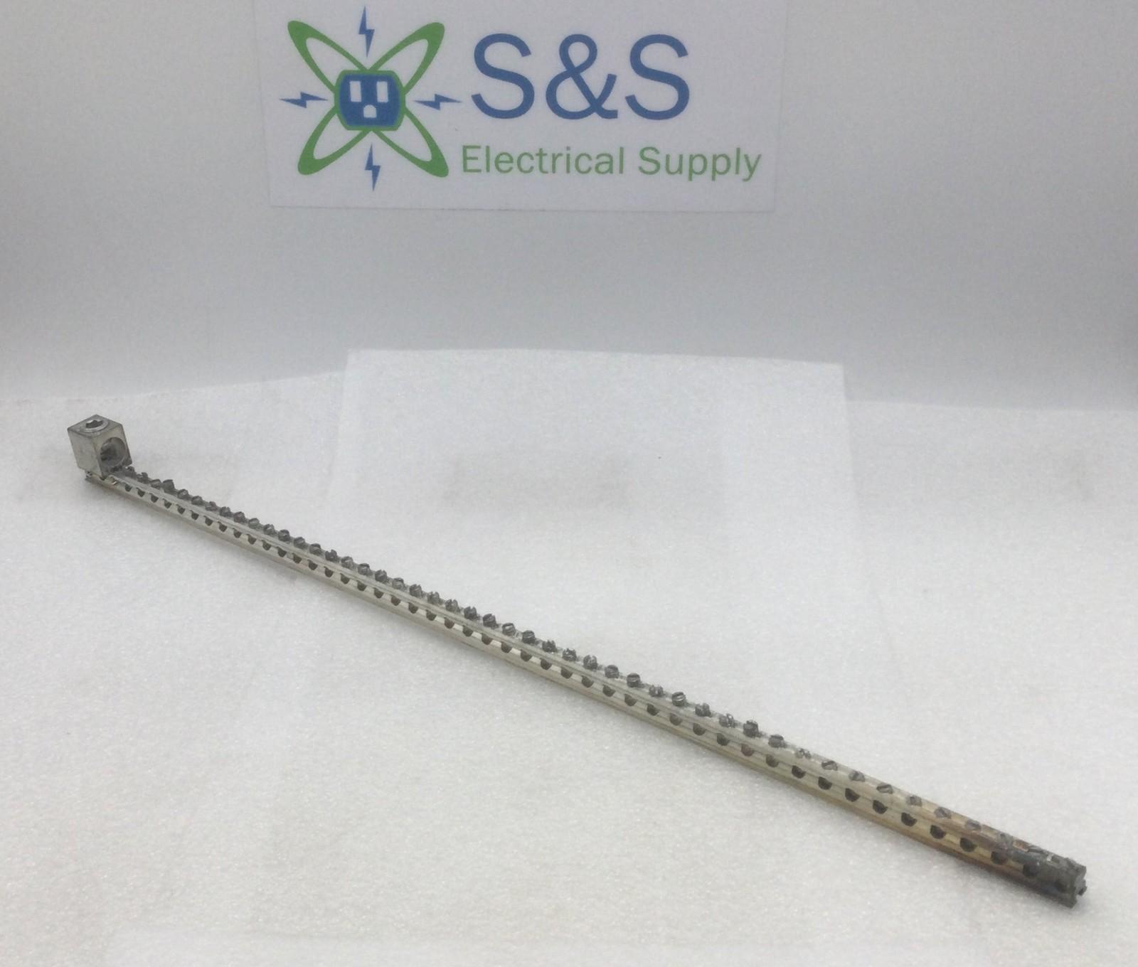 GQF42C 50 Position 4-14 AWG 120/240V Grounding Bar 24 7/8" 5/8"
