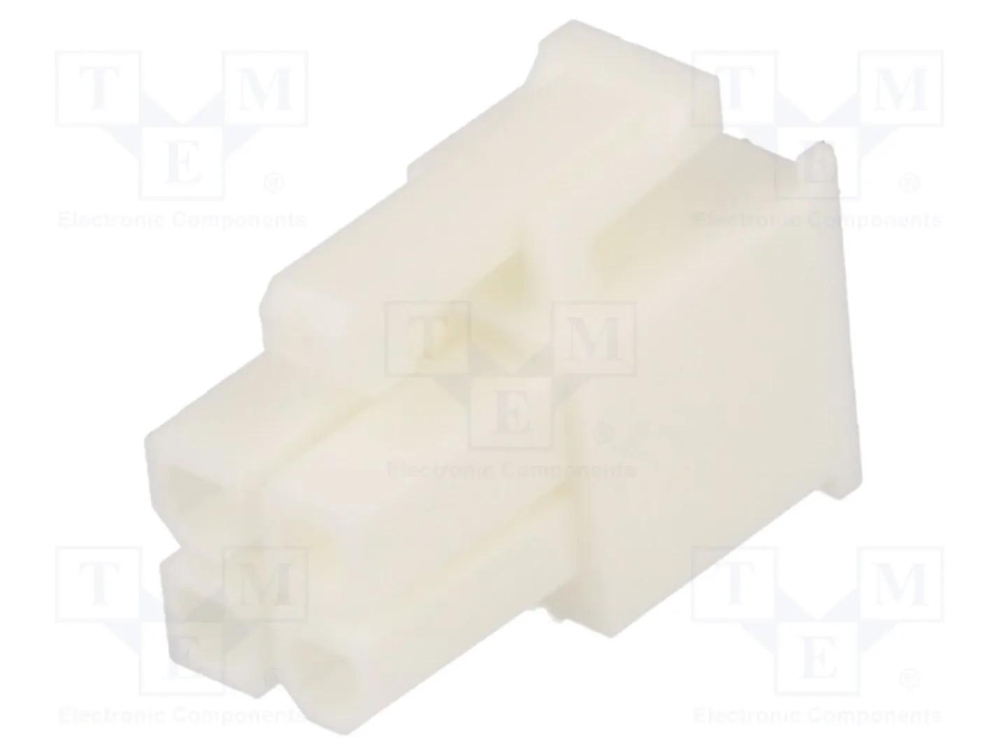 Mini-Fit Jr. Receptacle Housing, Dual Row, 4 Circuits, UL 94V-0, Natural