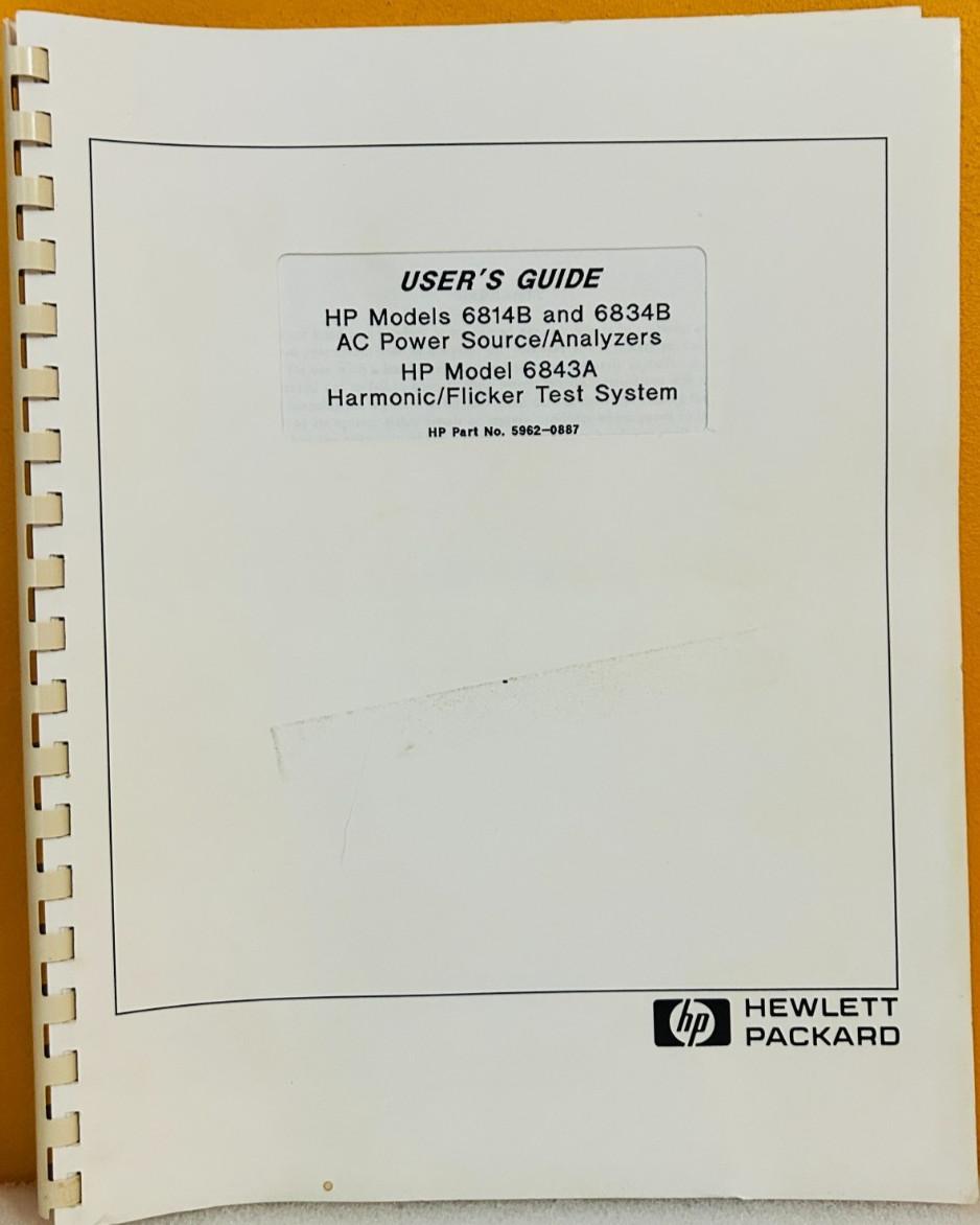 HP 5962-0888 1996 6814B 6834B AC Analyzers User's Guide Manual.