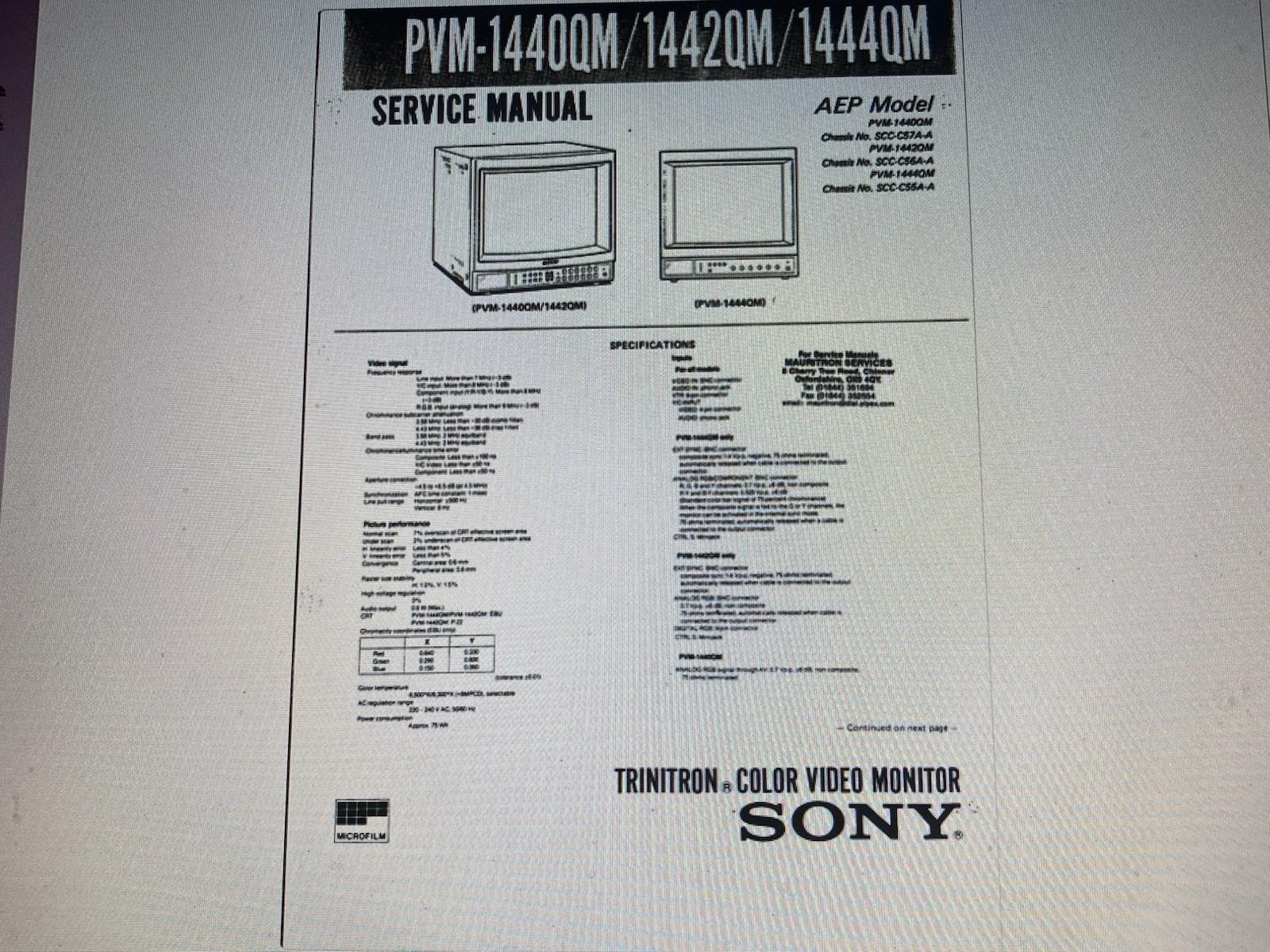 Pvm-1440qm Service Manual Digital
