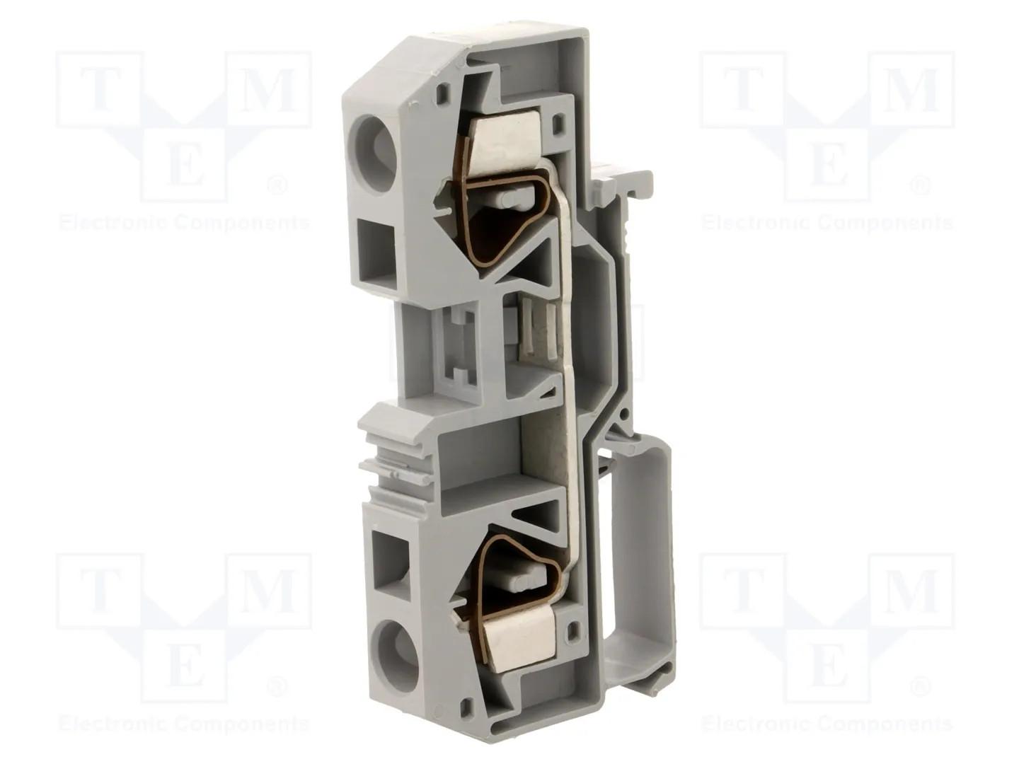 2-conductor through terminal block; 16 mm²; center marking; for DIN-rail 35 x 15 and 35 x 7.5; CAGE CLAMP®; 16,00 mm²; gray