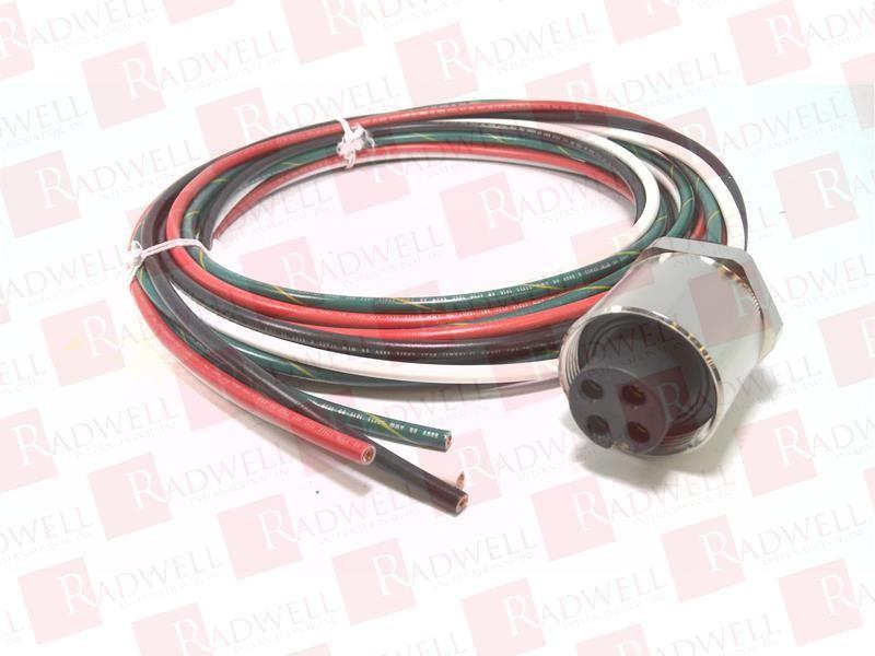MIN Power Distribution Series, Receptacle, 4 Pole, Female Straight, 3M, 10awg, 32A, .5-NPT, Front Mount, Nickel Plated Brass