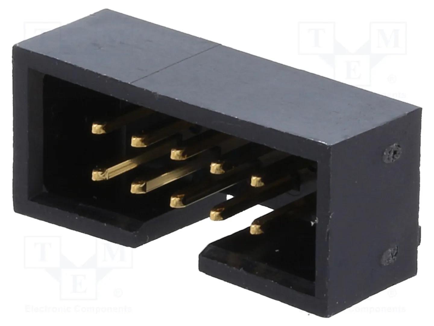 2.54mm Pitch C-Grid Header, Low Profile, Dual Row, Vertical, Shrouded, 10 Circuits, 0.13µm Gold (Au) Selective Plating, Tin (Sn) PC Tail Plating