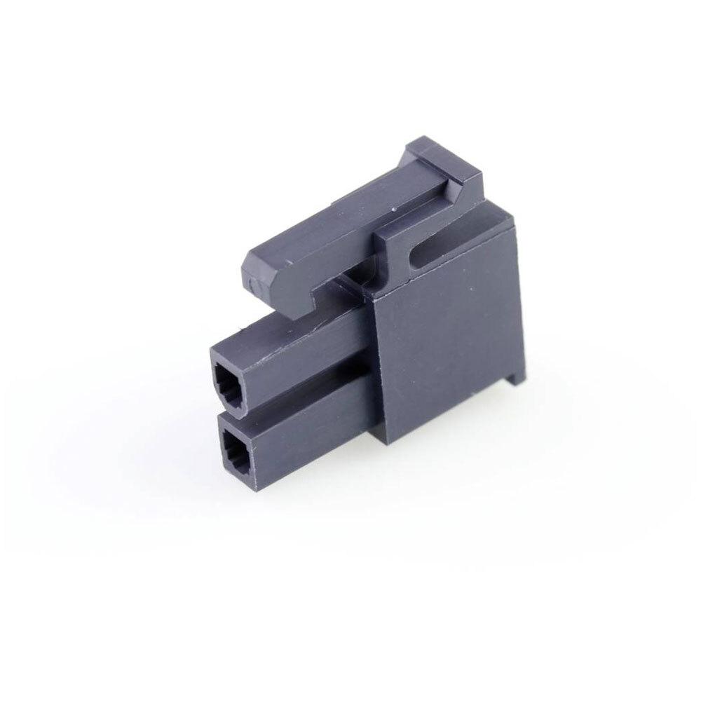 Mini-Fit Jr. Receptacle Housing, Dual Row, Nylon 6/6, UL 94V-2, 2 Circuits, Glow-Wire Capable, Black