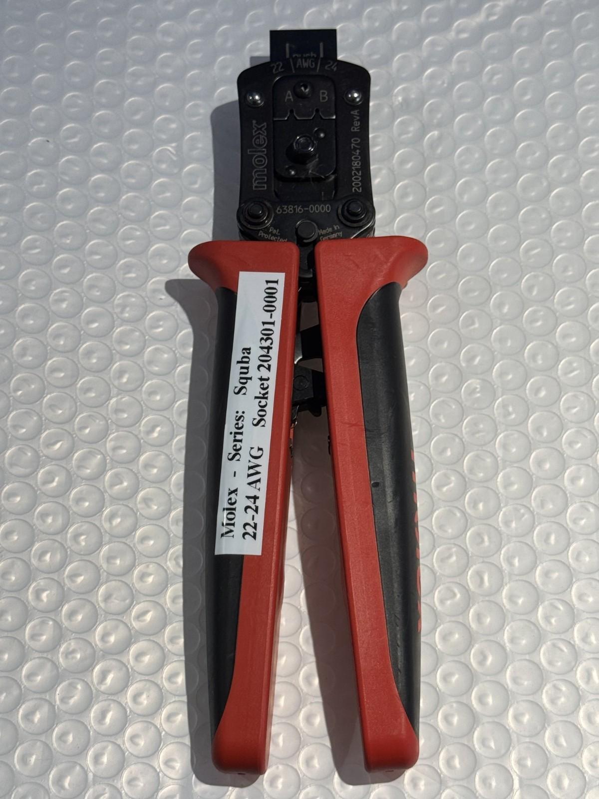 Hand Crimp Tool for Squba Plug and Receptacle Crimp Terminals, 22-24 AWG