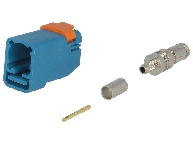 50 Ohms, FAKRA SMB Plug, Keying Option Z, Water Blue