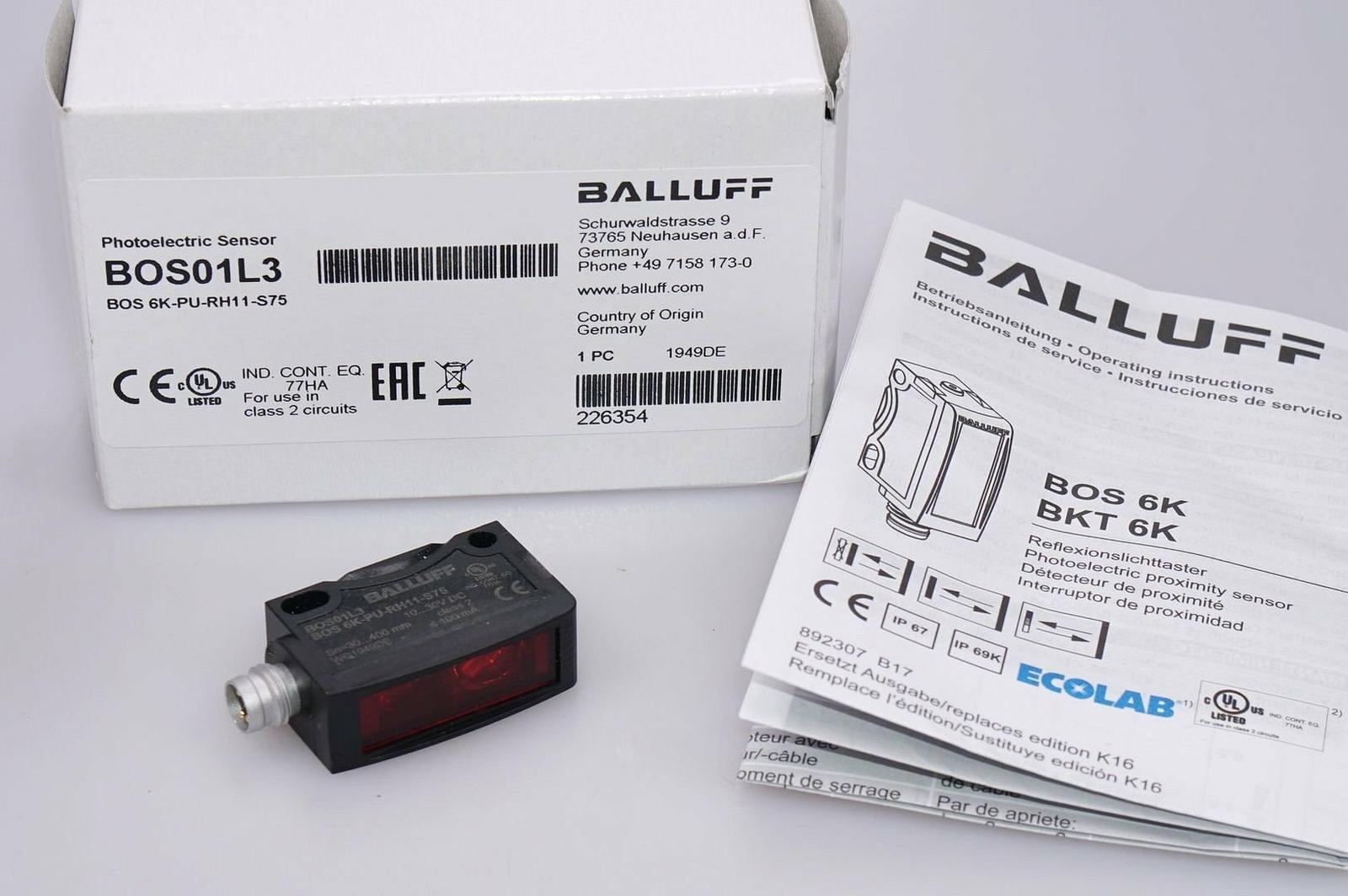Diffuse sensor with background suppression BOS 6K-PU-RH11-S75