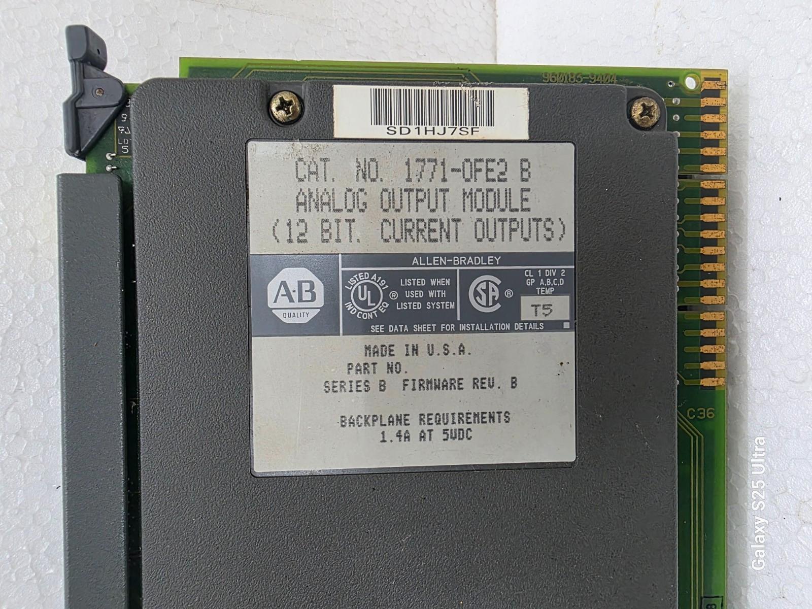 MODULE DE SORTIE ANALOGIQUE BRADLEY 1771-0FE2