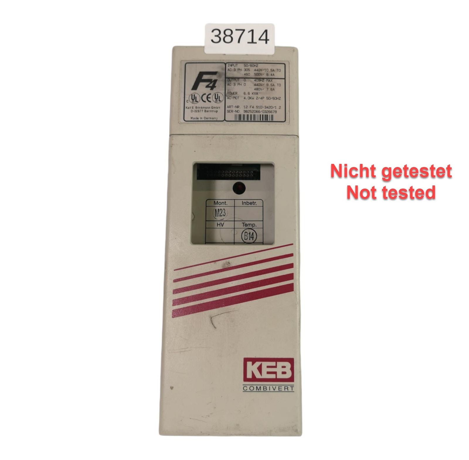 NON TESTÉ 12.F4.S1D-3420/1.2 Inverseur De Fréquence 6,6 KVA