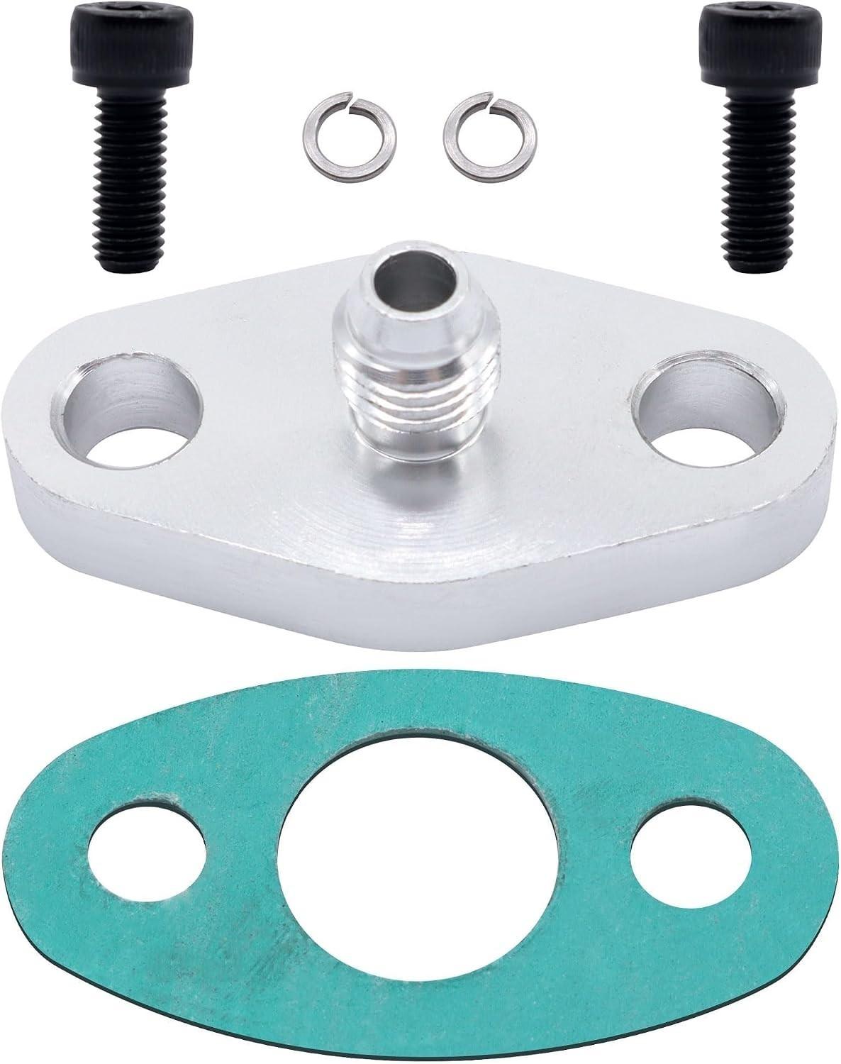 4AN T3 T3/T4 T04 Fitting Turbo Oil Feed Flange Adapter With Gasket KitStyle: 4AN