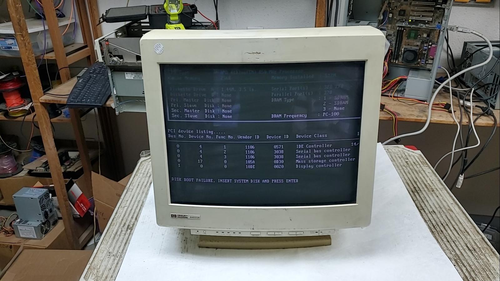 A4033A, A4033 hp svga 20 inch with bnc