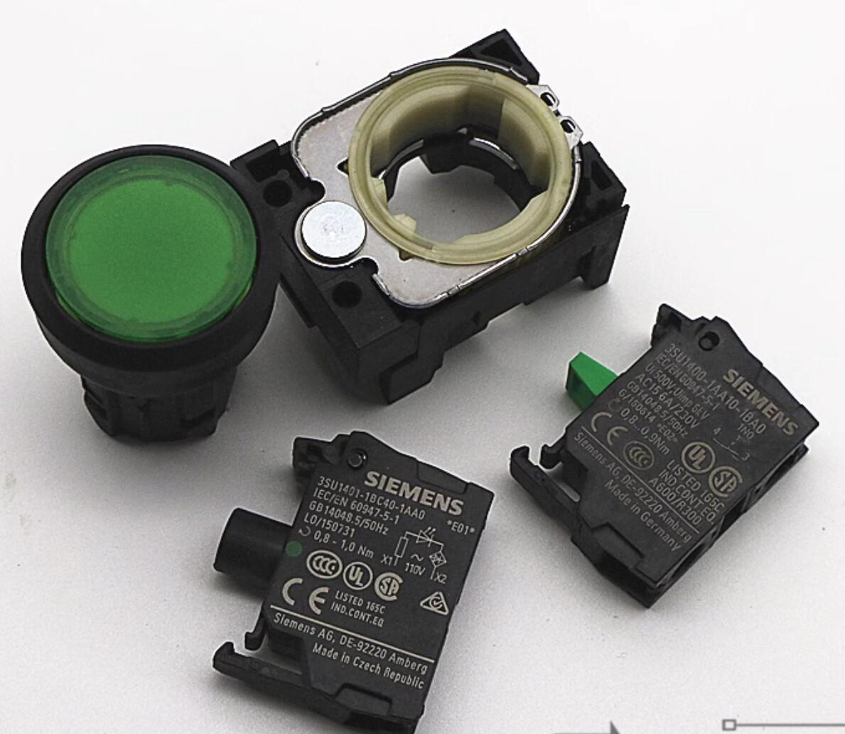 ILLUMINATED PUSHBUTTON, MOM, GRN, FLUSH