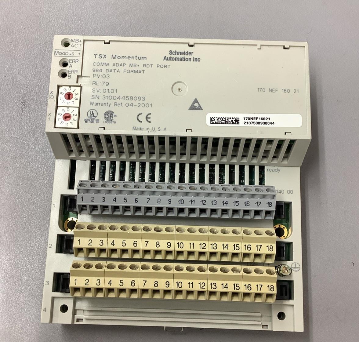 170AAI14000 Analog Input Module w/ 170NEF16021 Adaptor b478)