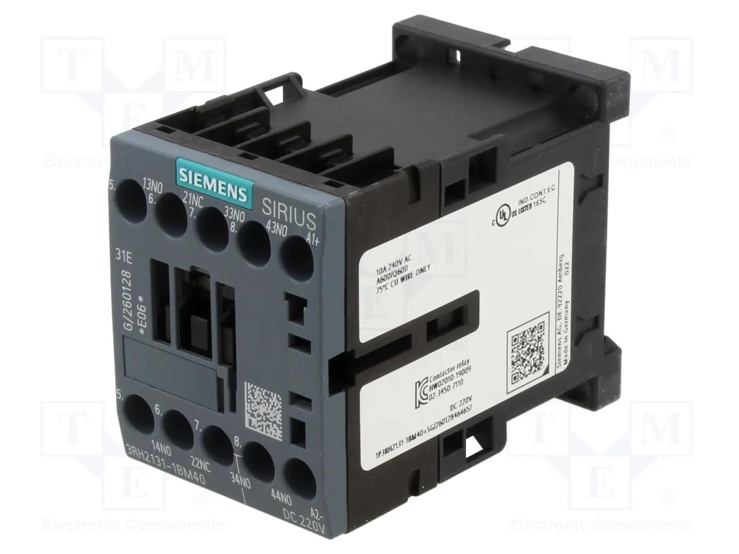 CONTACTOR RELAY 3NO+1NC DC 220V SCREW