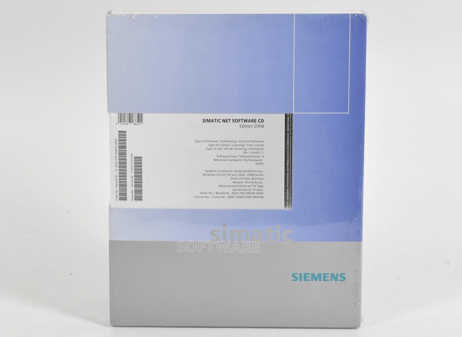Simatic NET Edition 2008,6GK1700-0AA08-3AA0,6GK1 700-0AA08-3AA0